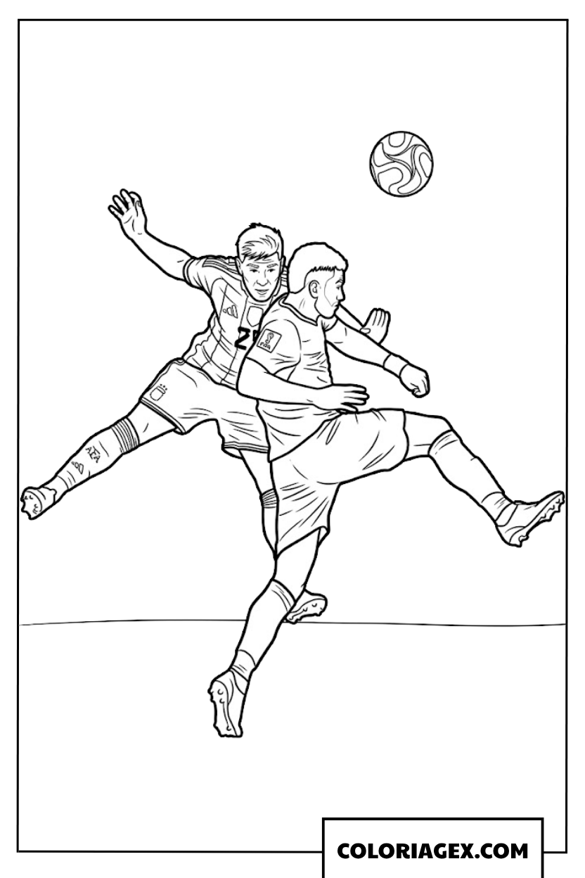 Coloriage duel pour le ballon