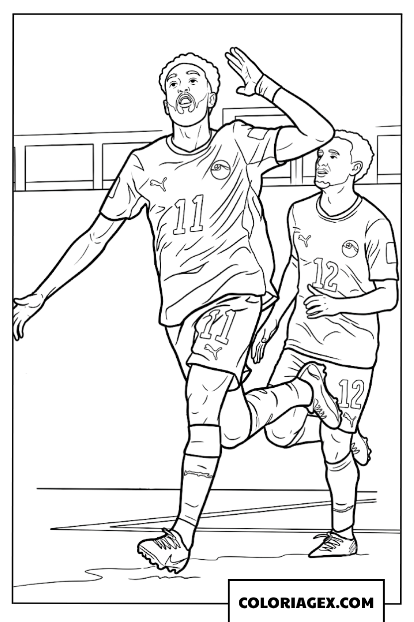 Coloriage joueurs égyptiens en fête