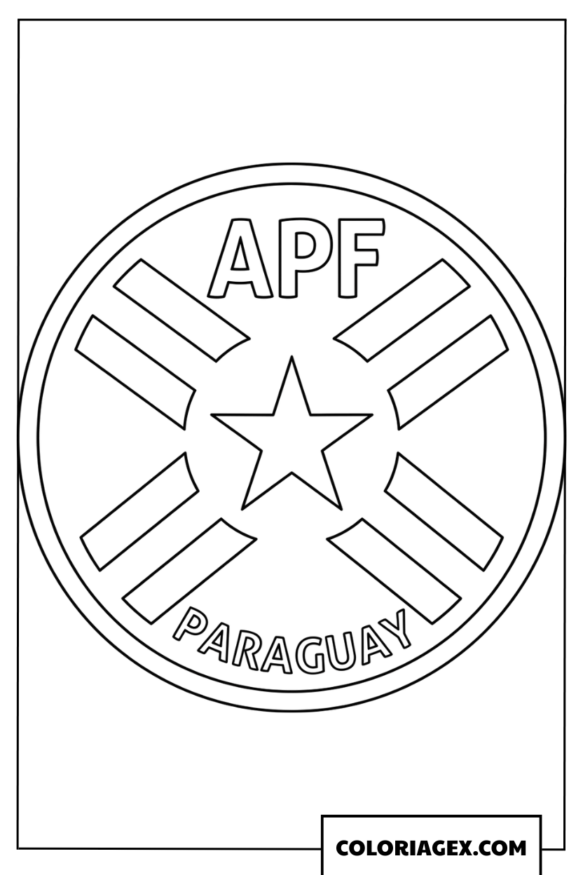 Coloriage logo officiel de l equipe de football du Paraguay
