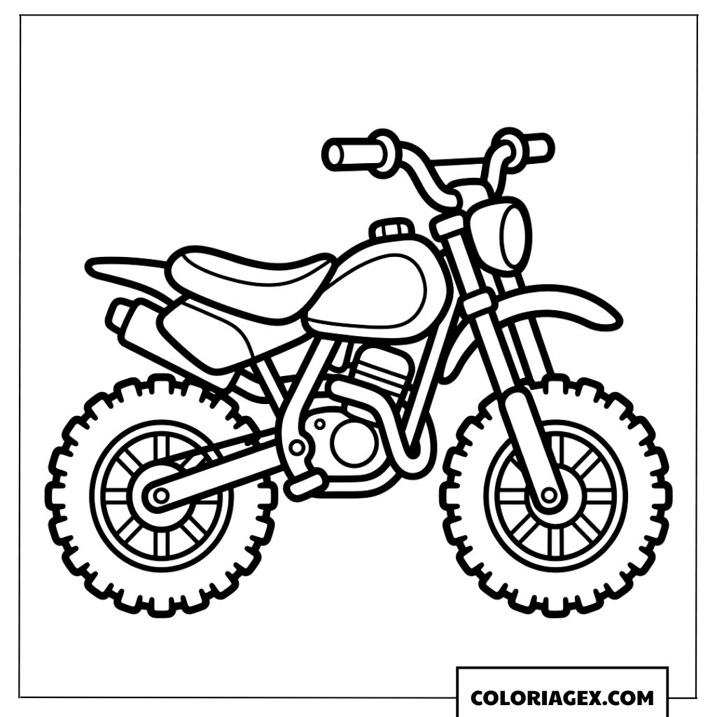 Coloriage motocross anime simple pour les enfants
