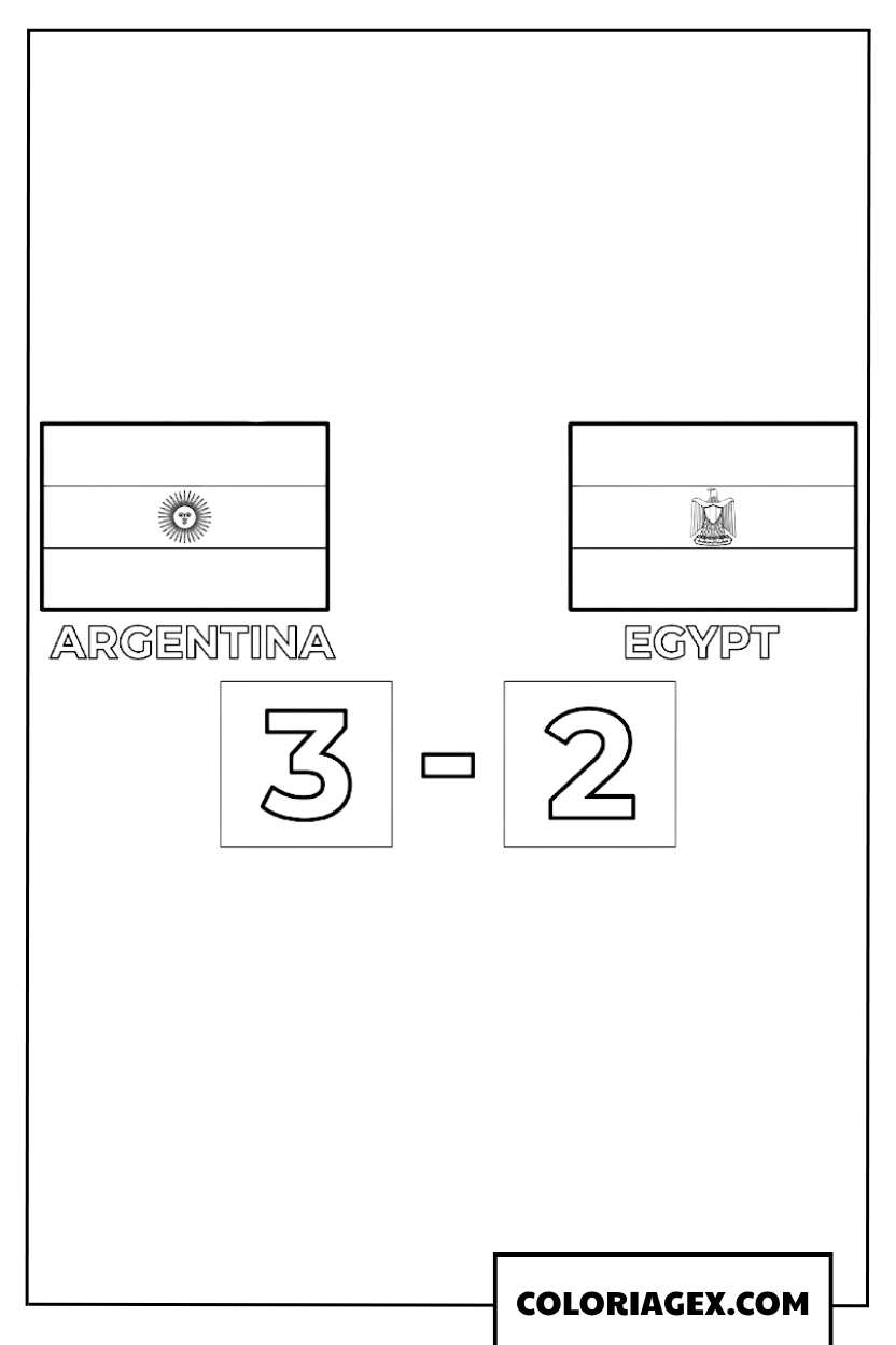 Coloriage score Argentine vs Egypte