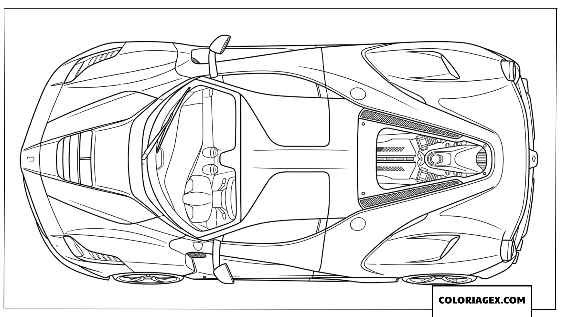 Coloriage vue aerienne dune Ferrari de luxe