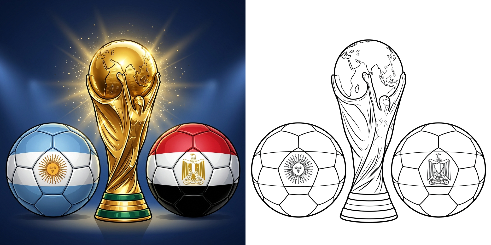 Princess Coloring Pages ft - Coupe du Monde 2026 : Coloriage Argentine vs Égypte ft