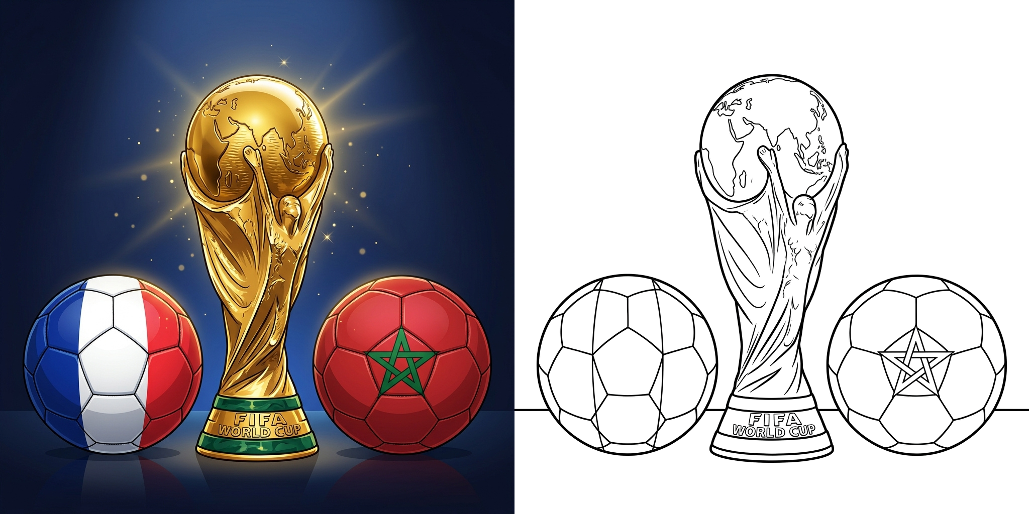 ft - Coupe du Monde 2026 : Coloriage France vs Maroc ft