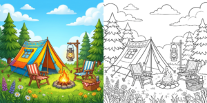 ft - Dessin Camping d'Été ft