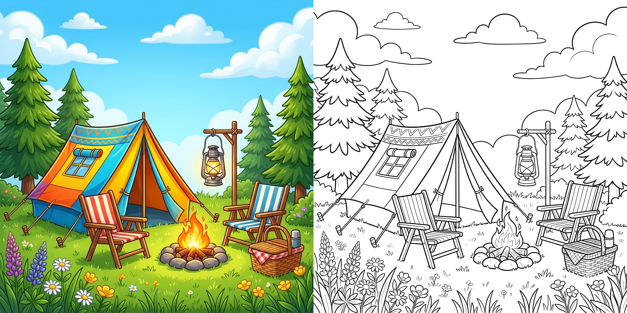 ft - Dessin Camping d'Été ft
