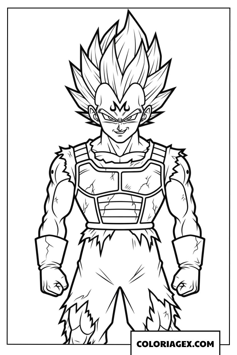 Dessin Majin Vegeta Guerrier Fier