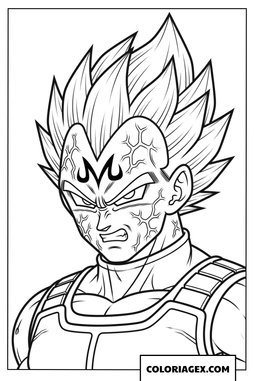 Dessin Majin Vegeta Portrait Legendaire