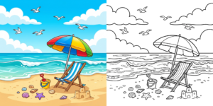 ft - Dessin Plage en Été ft