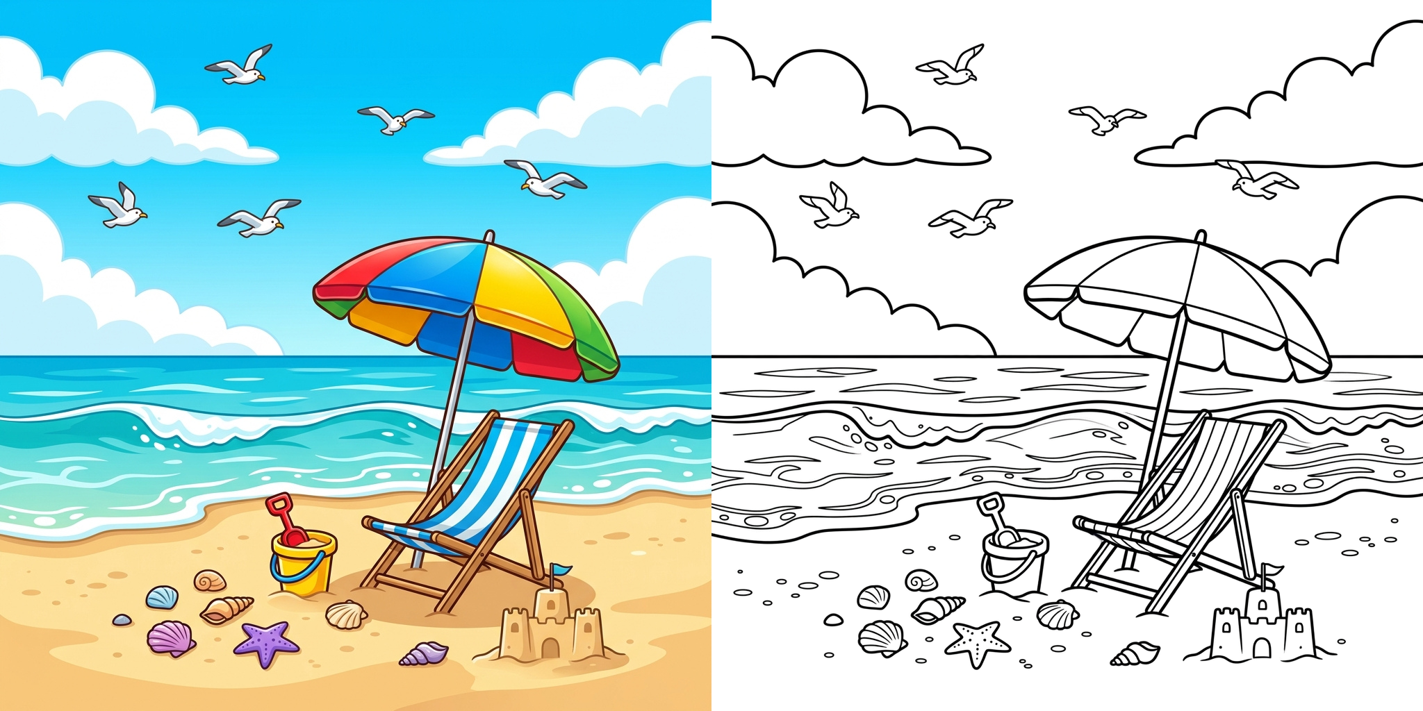 ft - Dessin Plage en Été ft