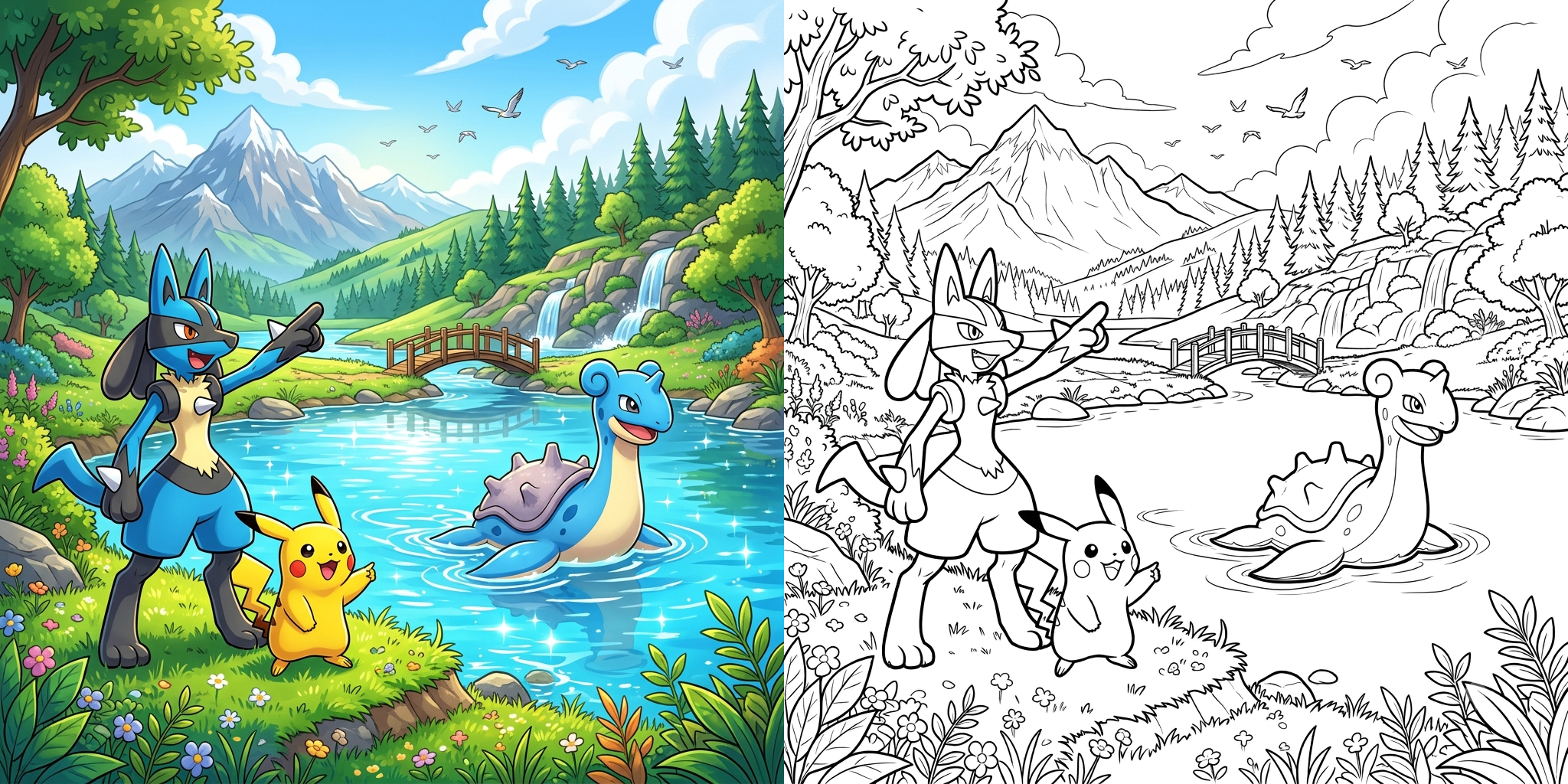 ft - Dessin Pokemon avec des scènes d'aventure ft