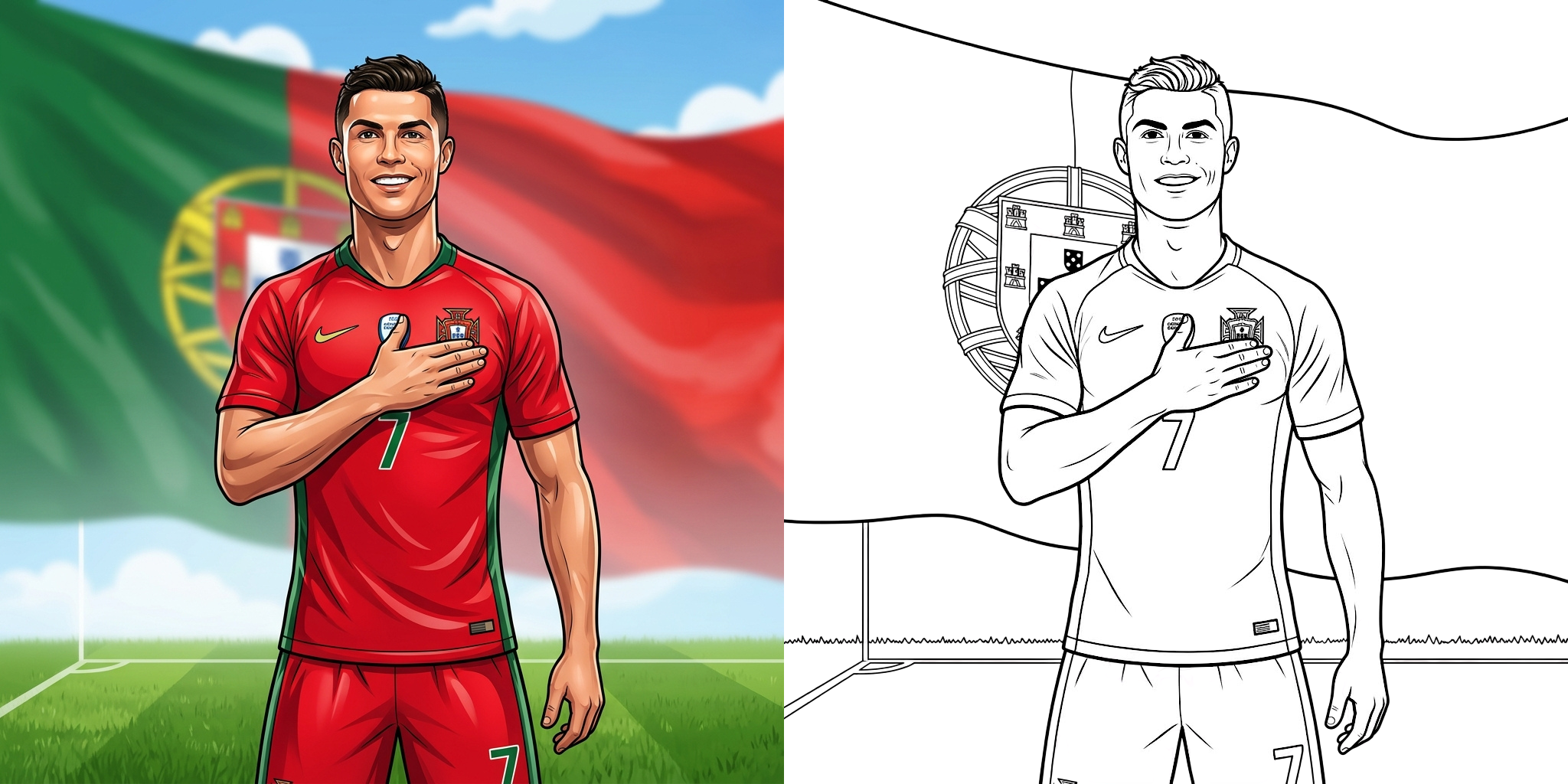 ft - Dessin Ronaldo Portugal ft
