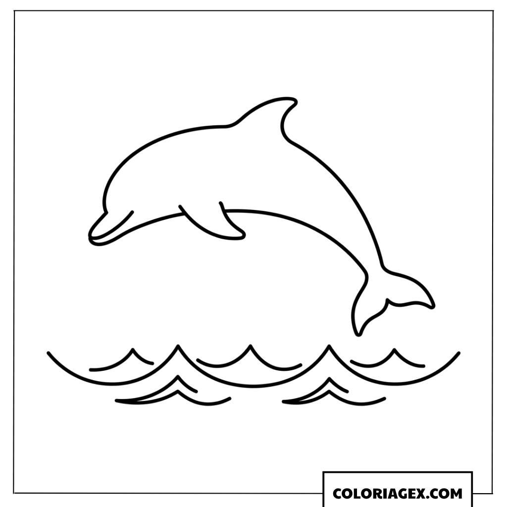 Dessin Simple Dauphin Saute au-dessus de lEau