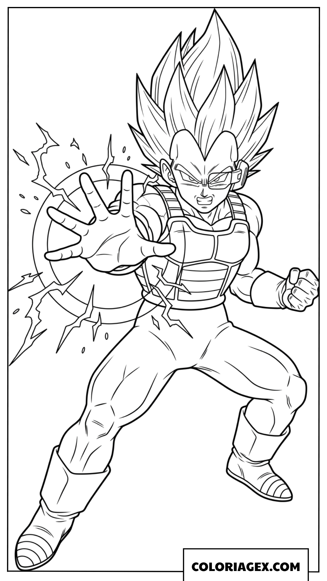 Dessin Vegeta Attaque Big Bang Puissante