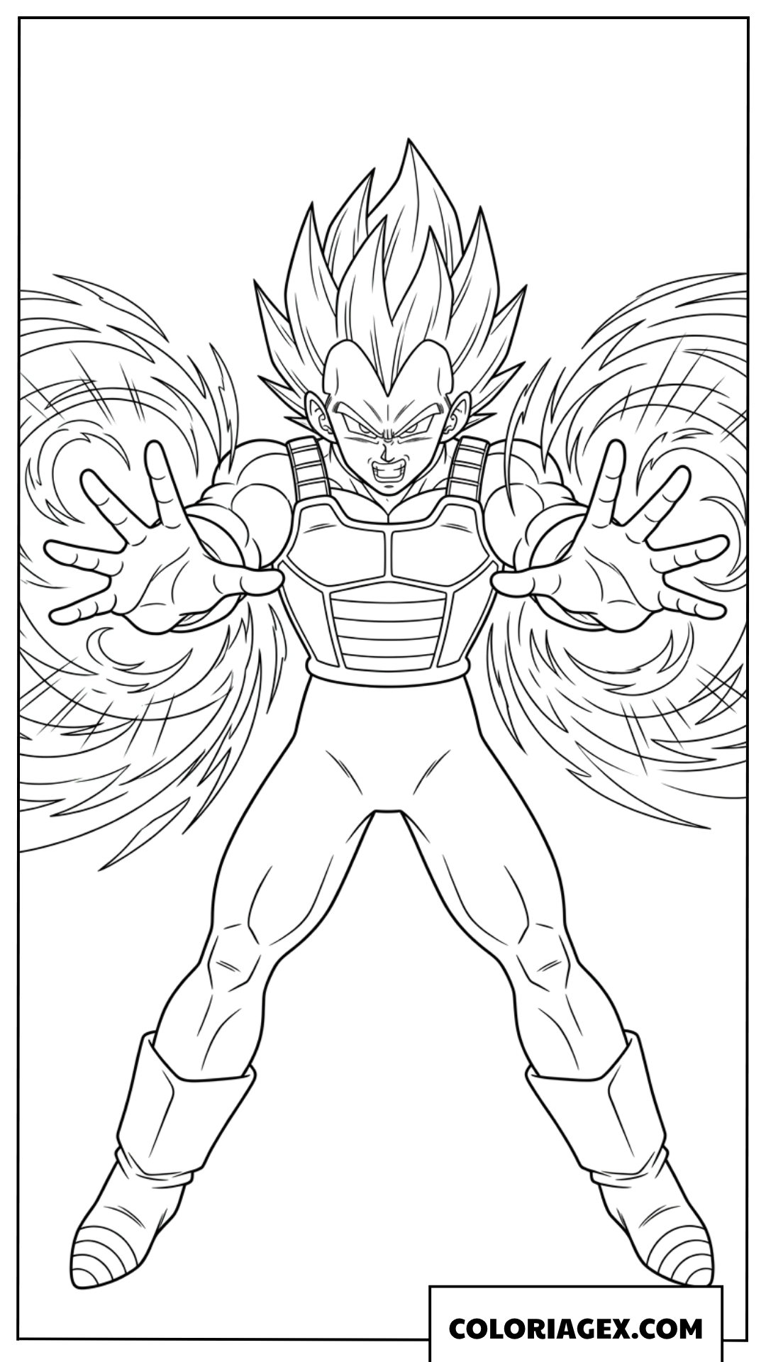 Dessin Vegeta Concentration de Puissance Finale