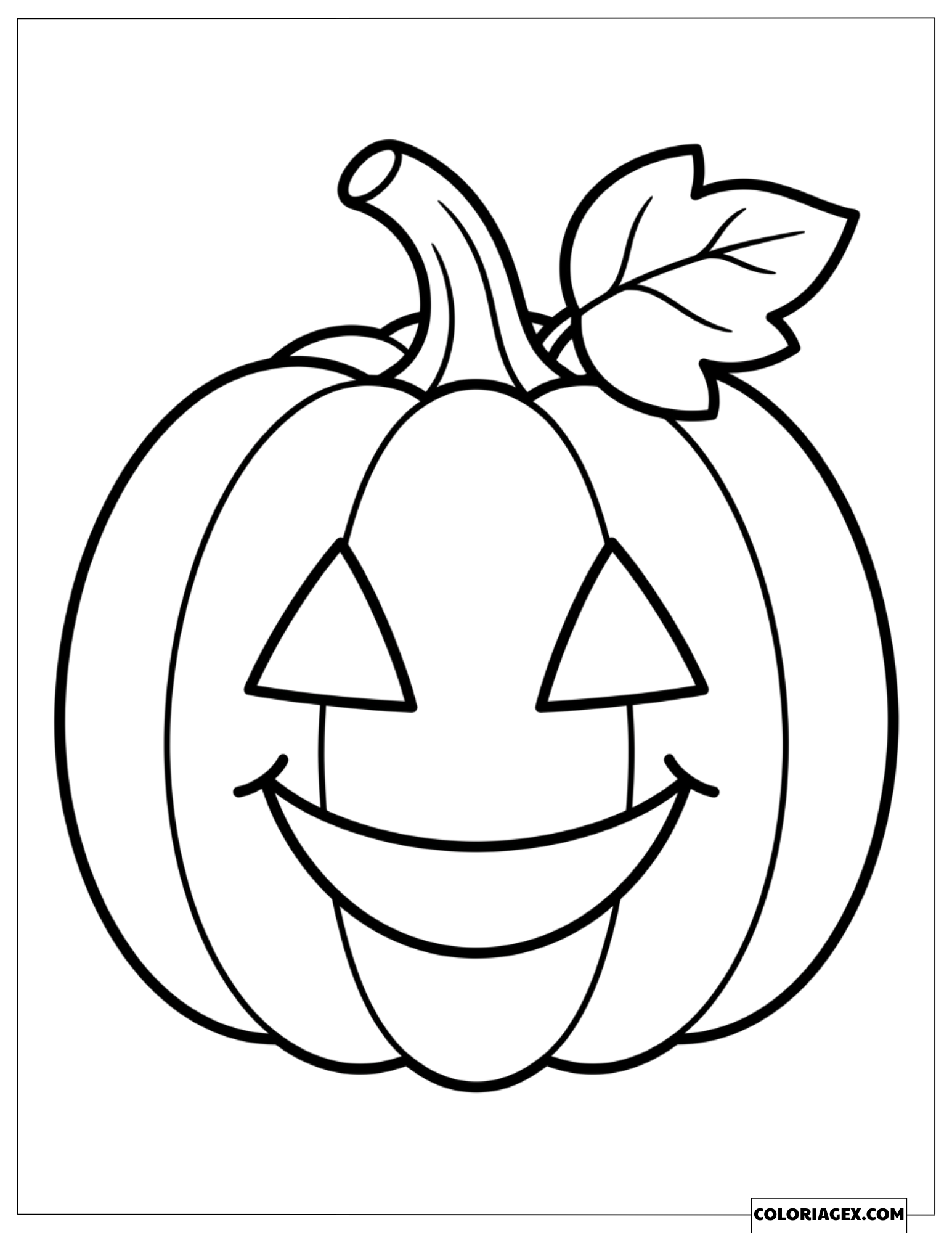 Dessin à colorier d'une Citrouille d'Halloween souriante