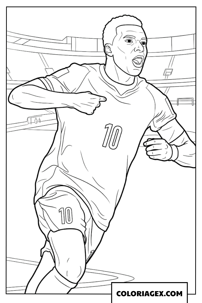 Dessin de Mbappe celebrant son but spectaculaire