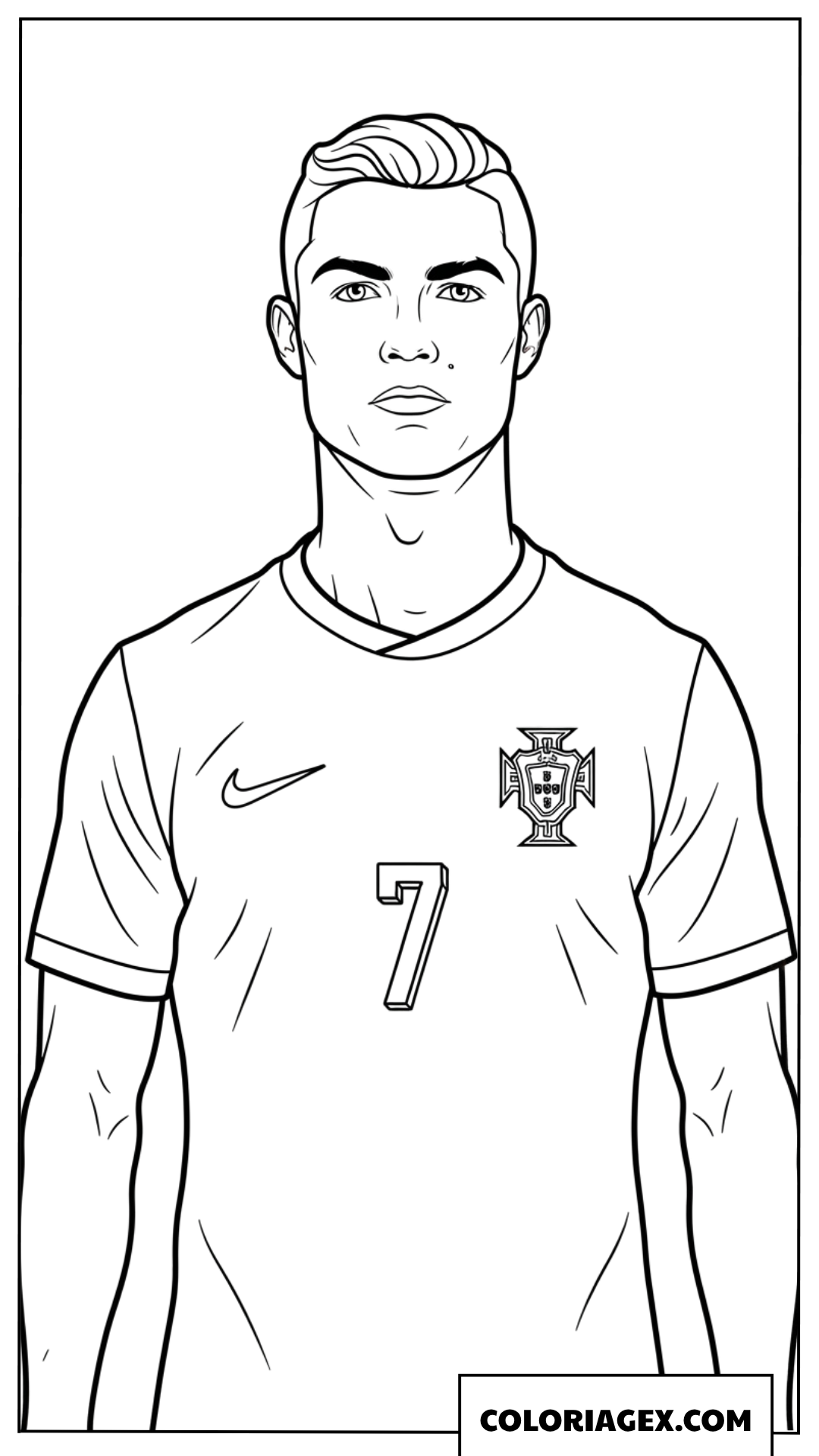 Dessin de Ronaldo Portugal au regard déterminé