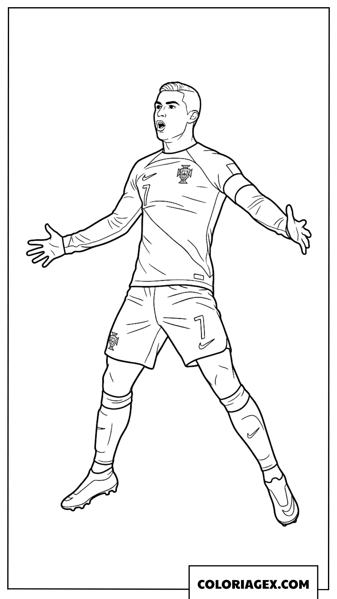 Dessin de Ronaldo Portugal dans sa célébration légendaire