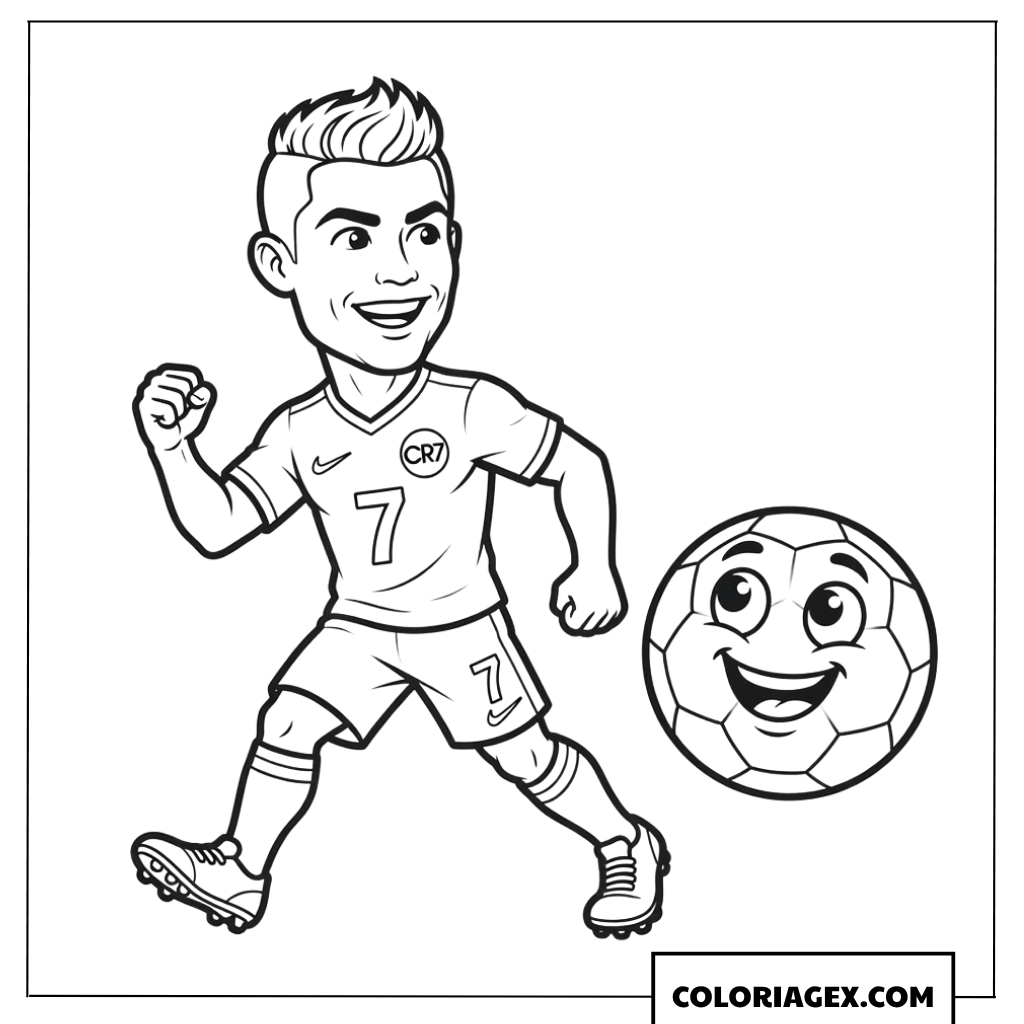 Dessin de Ronaldo cartoon effectuant sa célèbre célébration SIU