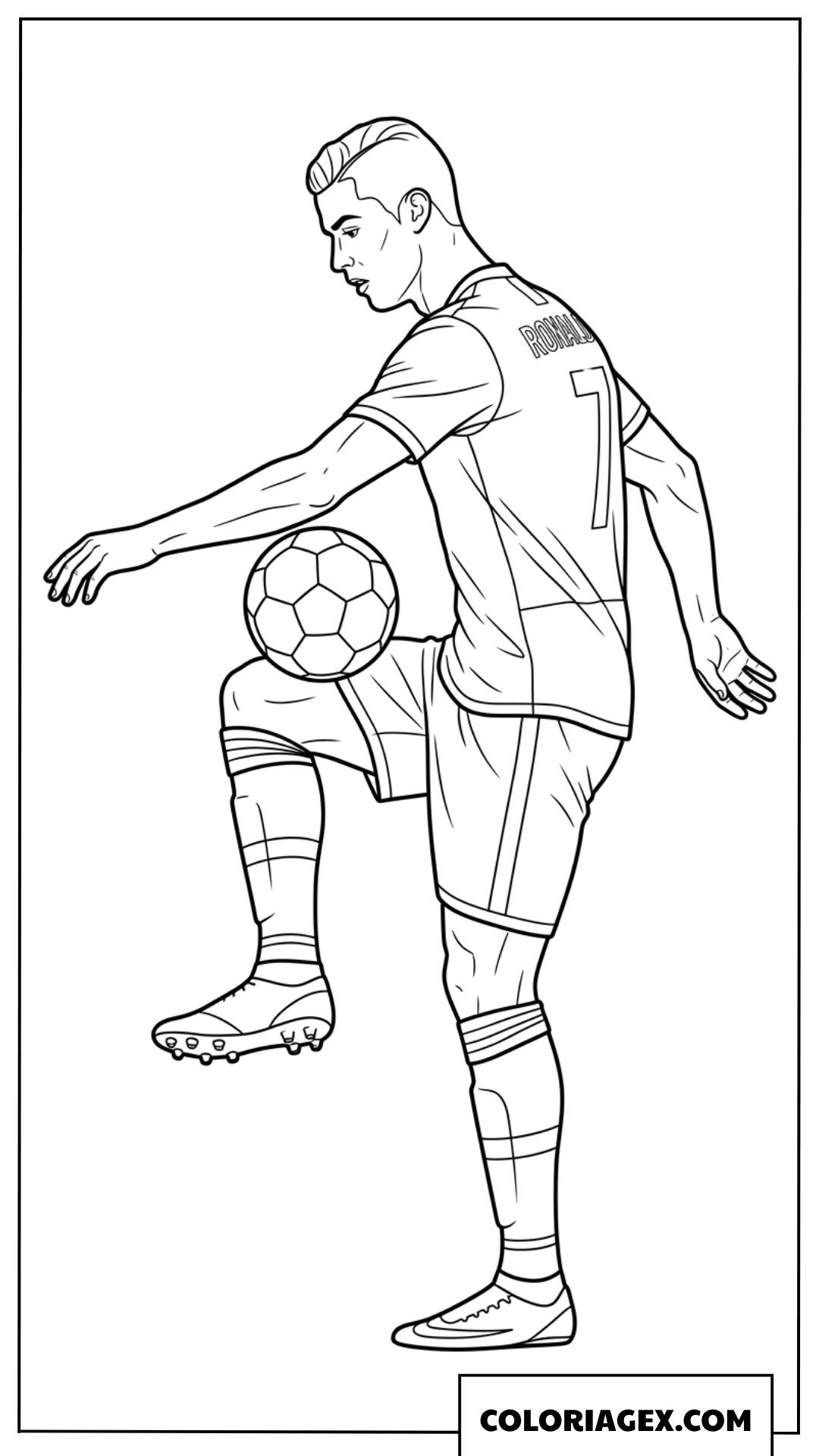Dessin de Ronaldo contrôlant le ballon avec son genou