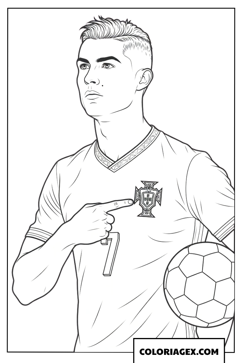 Dessin de Ronaldo montrant le blason du Portugal