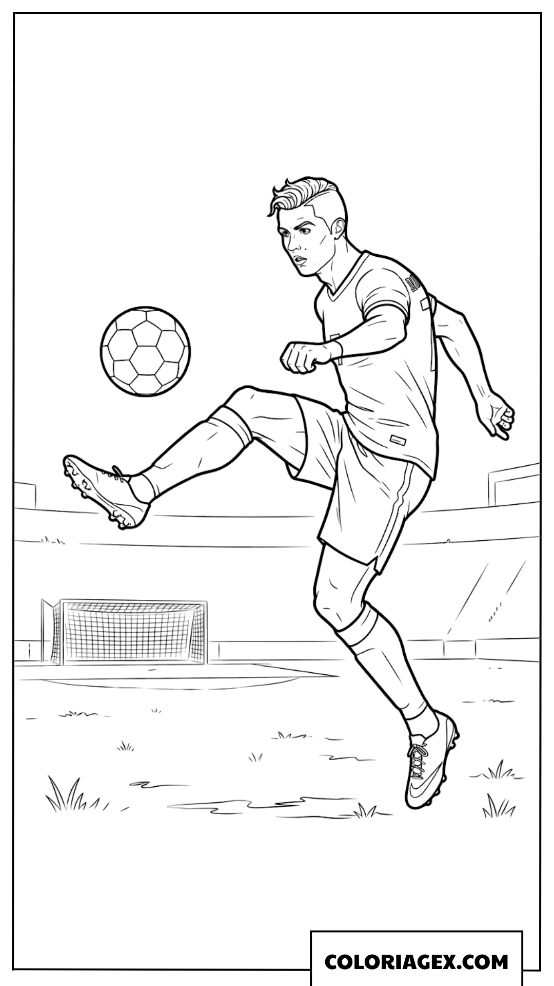 Dessin de Ronaldo montrant ses compétences de jonglage