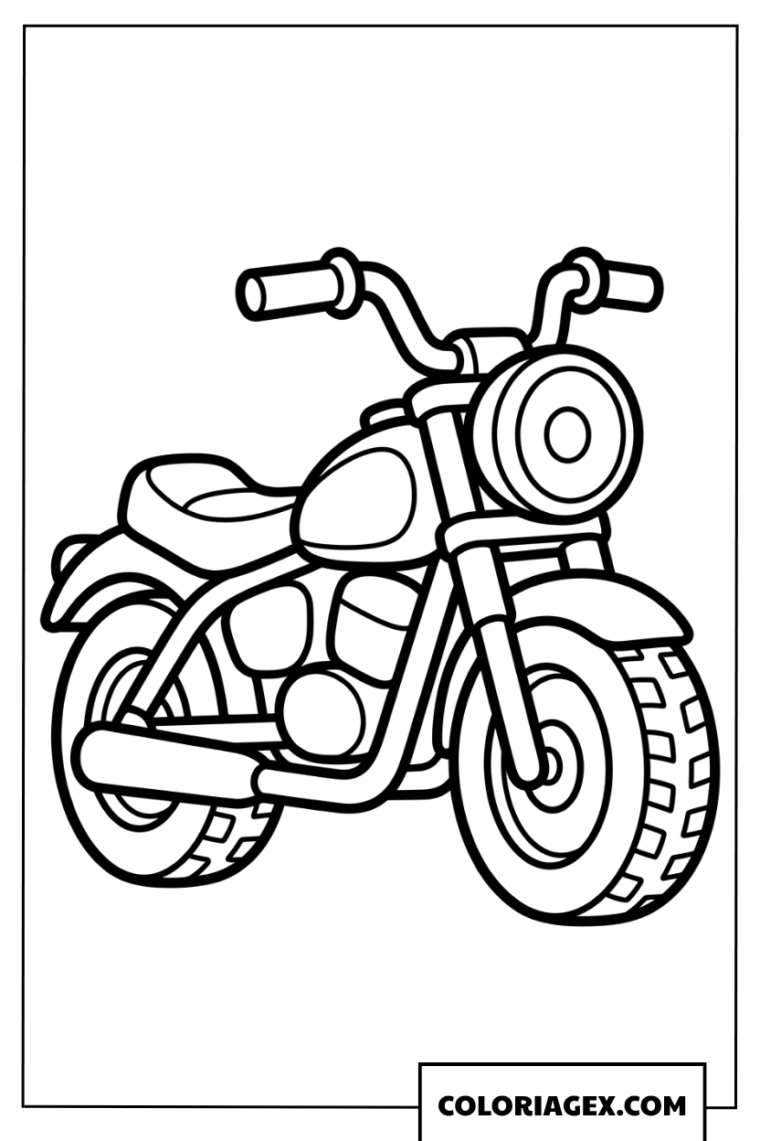 Dessin de moto jouet simple a colorier pour les enfants