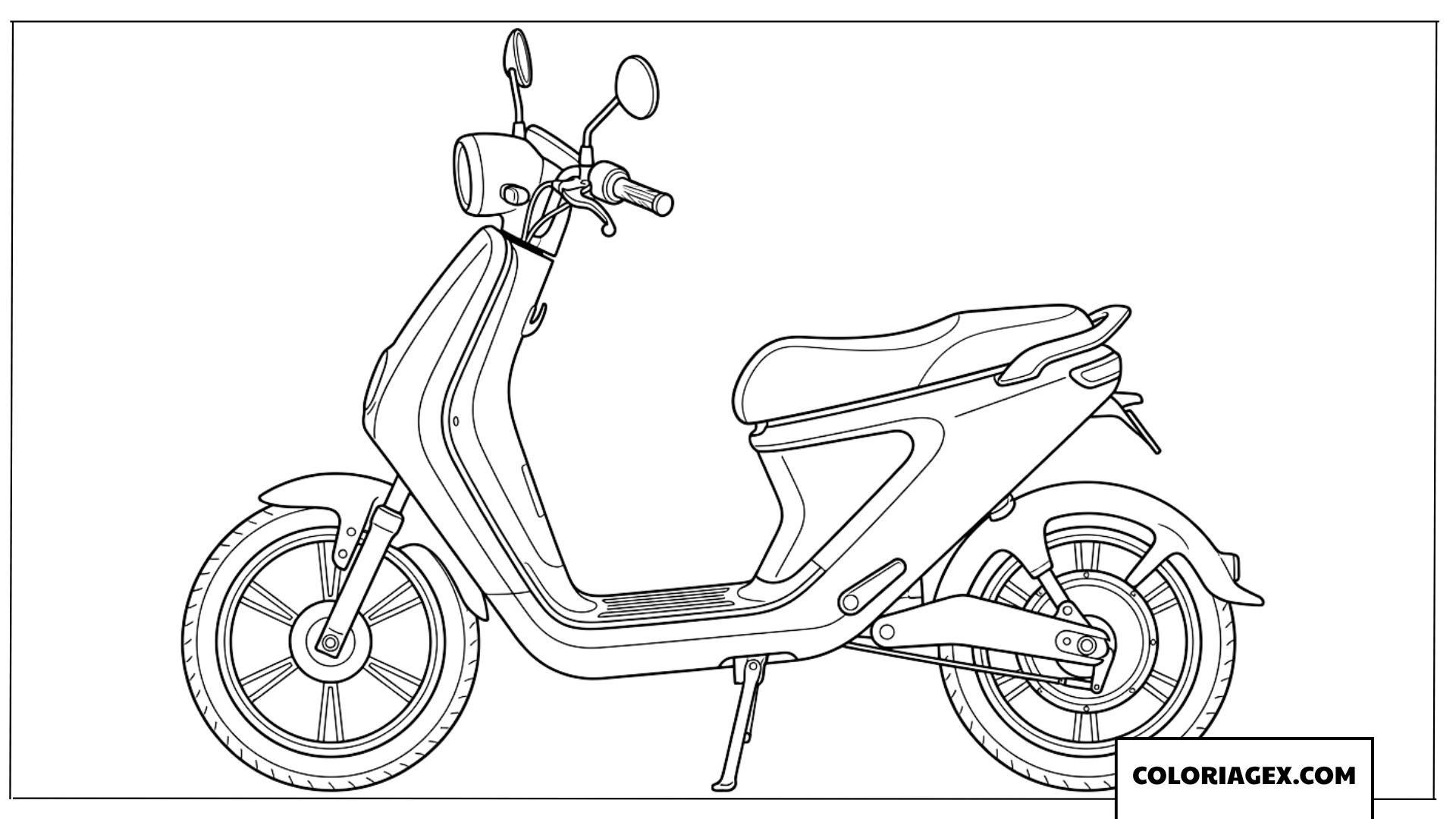 Dessin de scooter moderne aux lignes epurees et elegantes a colorier