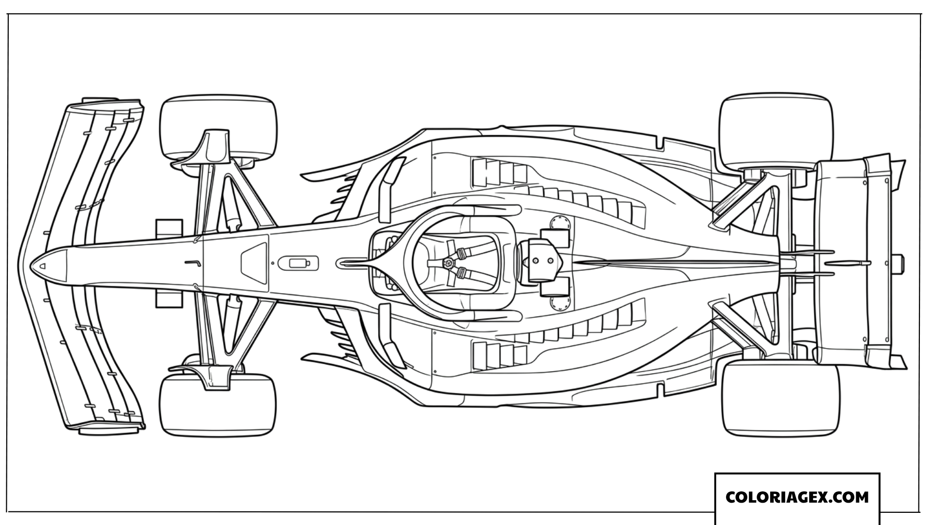 Dessin de vue de dessus dune voiture Ferrari F1