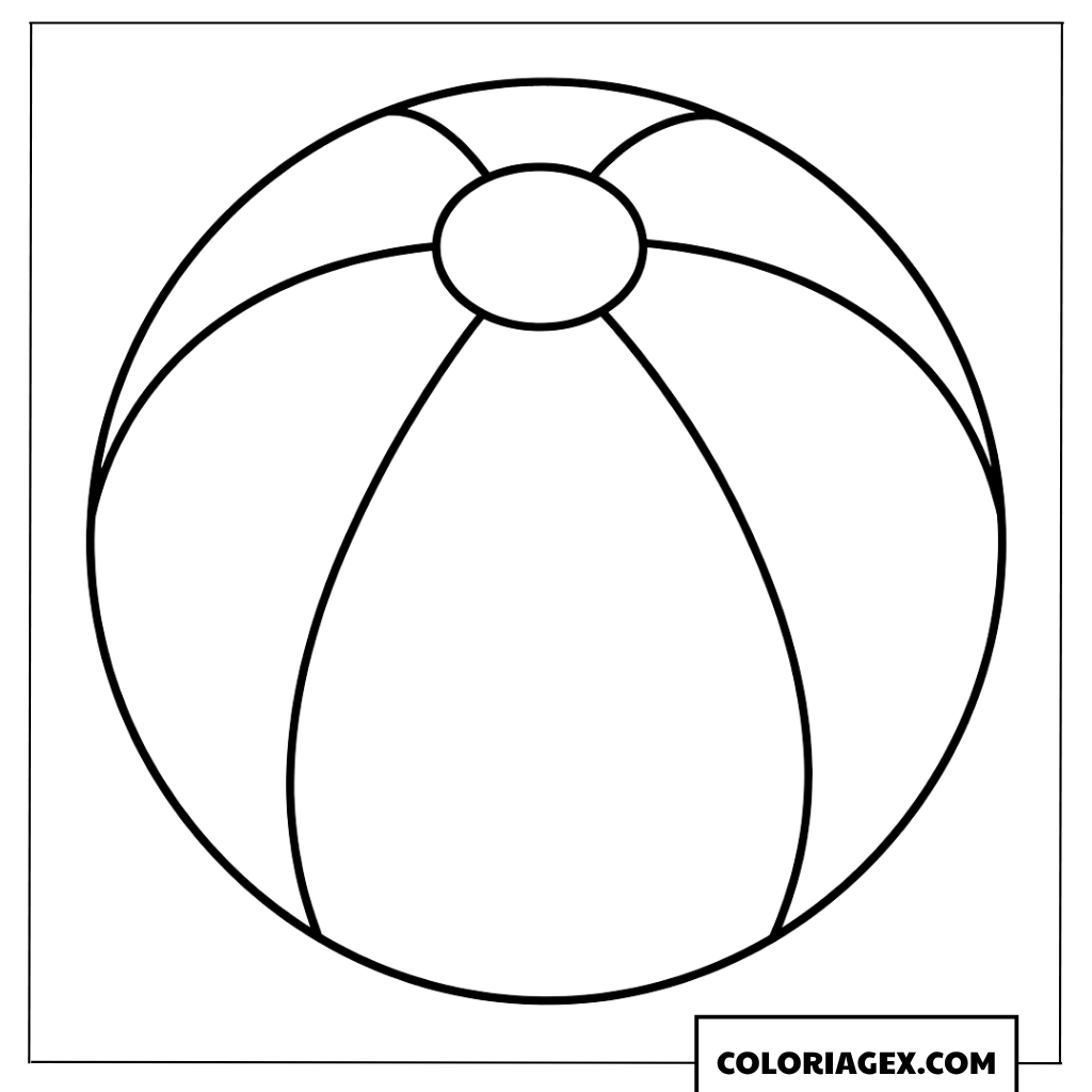 Dessin dune grande balle de plage simple a colorier