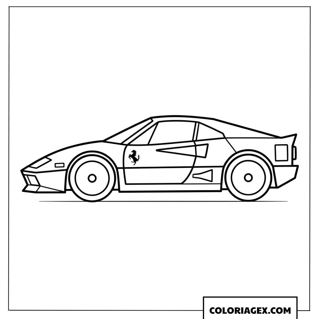Dessin d'une voiture de course Ferrari classique