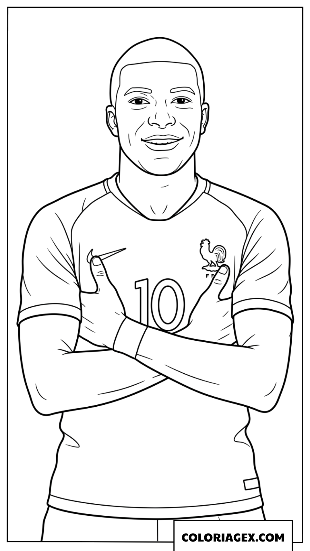 Dessin portrait de Mbappé en celebration