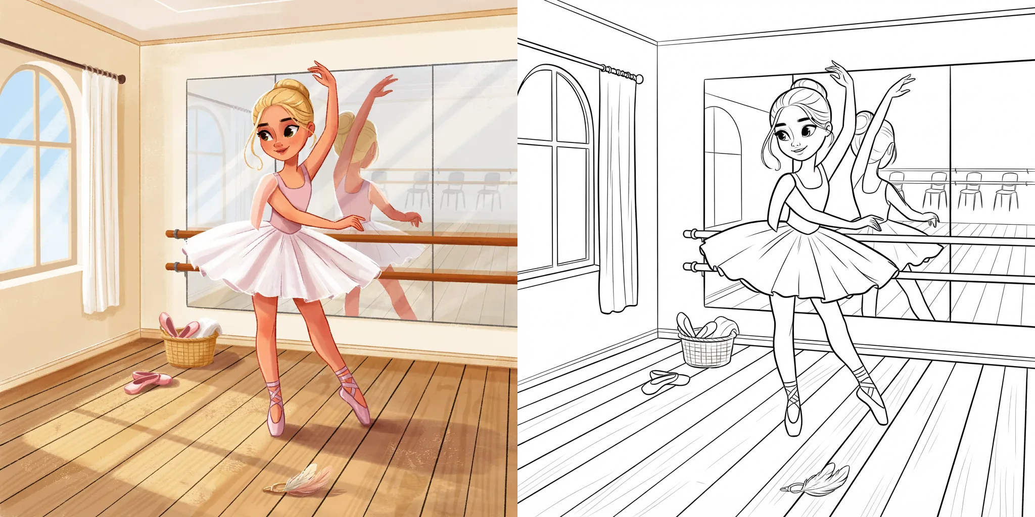 ft - coloriage barbie danseuse étoile ft