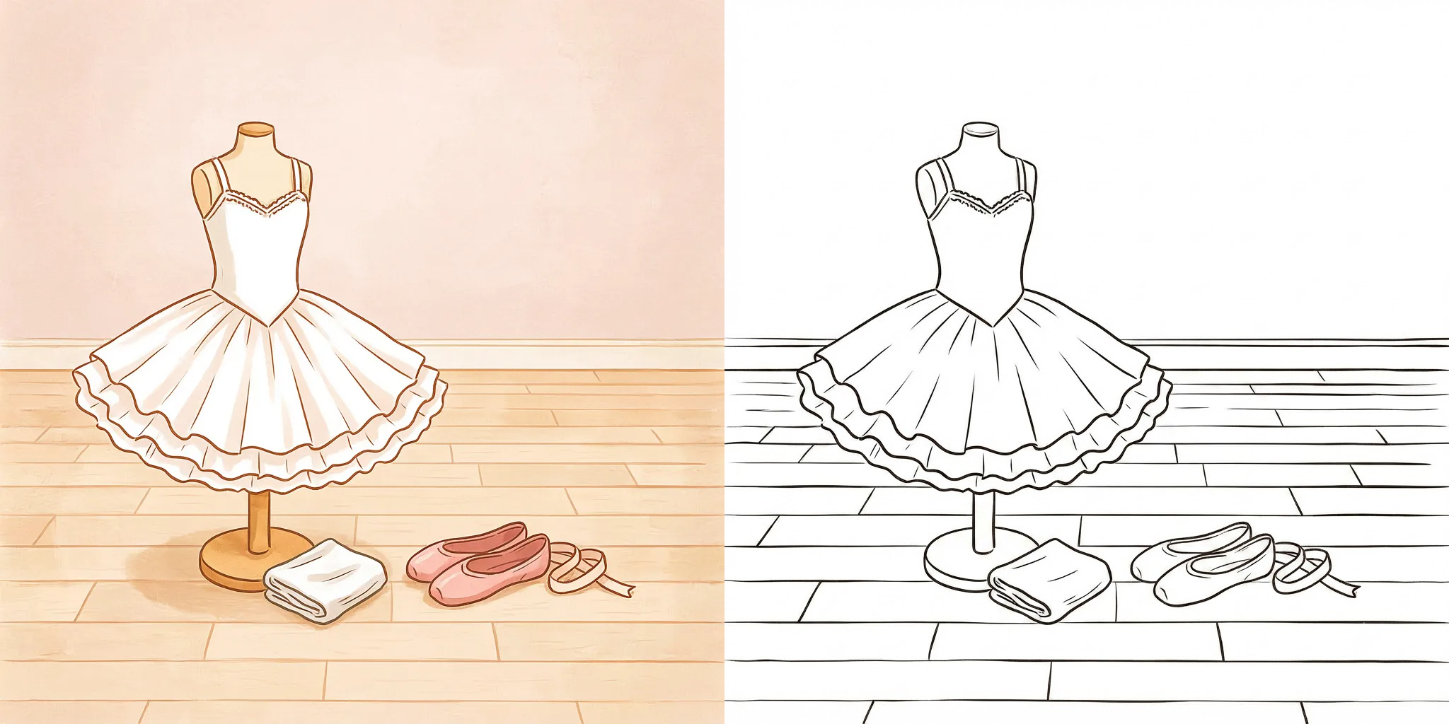 ft - coloriage de tutus de ballet ft