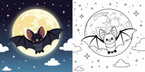 ft -  coloriage halloween chauve souris ft