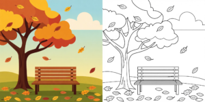 ft - coloriage paysage automne ft