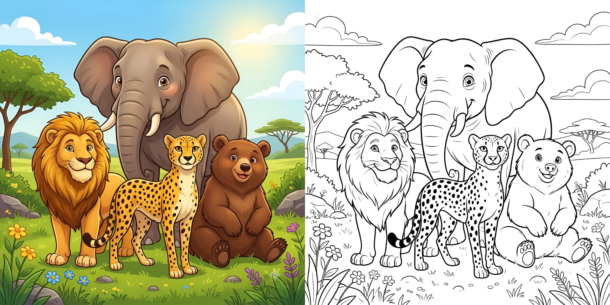 ft - Coloriage Animaux Sauvages ft