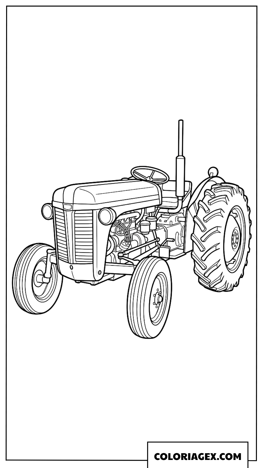 Coloriage d'un tracteur rétro de style ancien