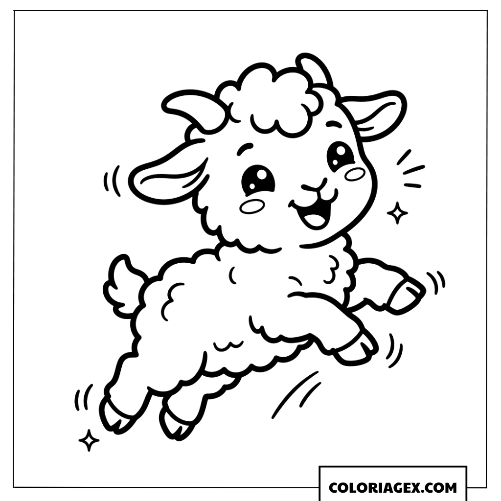 Dessin de petit chevreau sautillant joyeusement