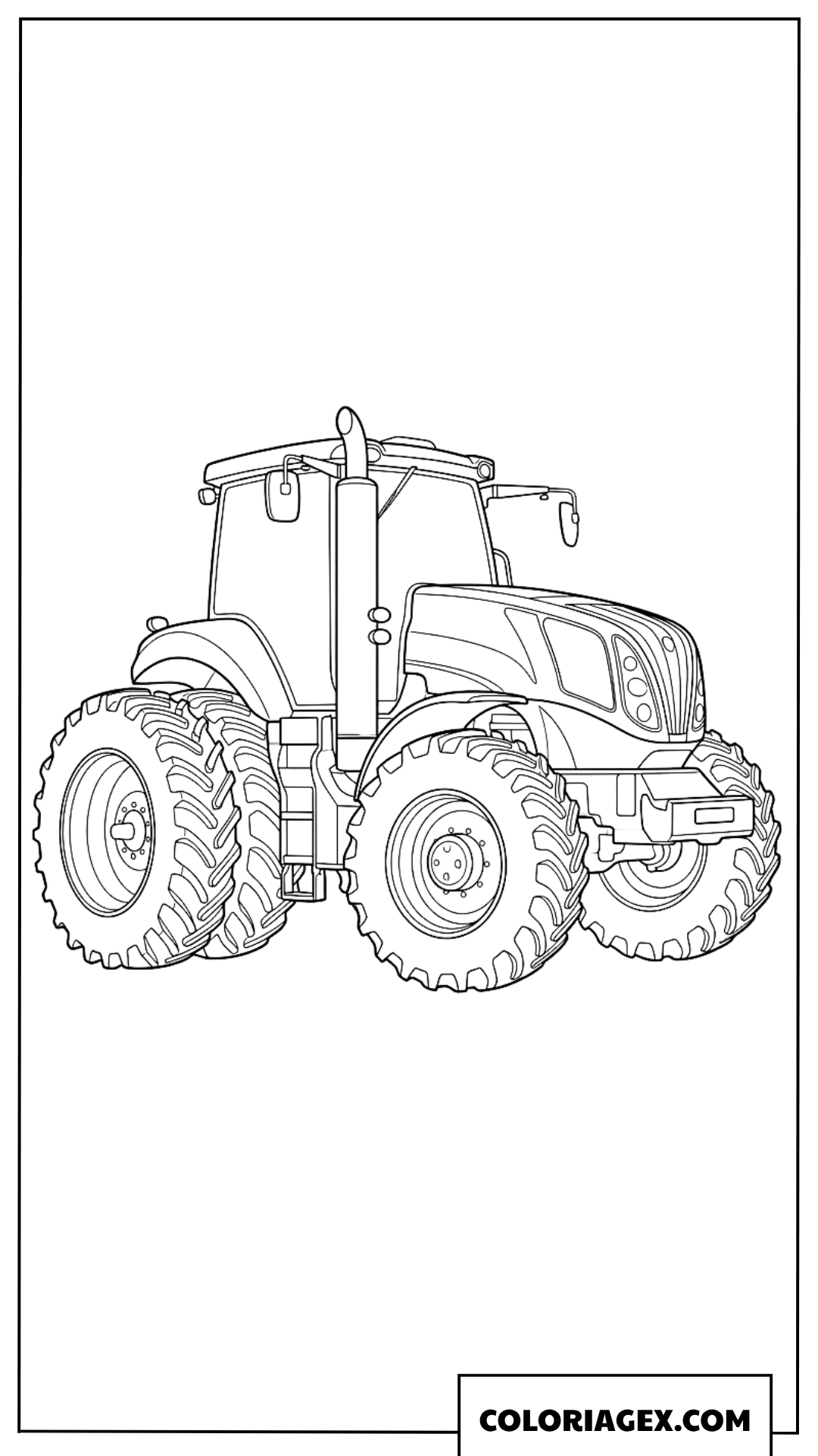 Dessin d'un tracteur lourd à roues jumelées