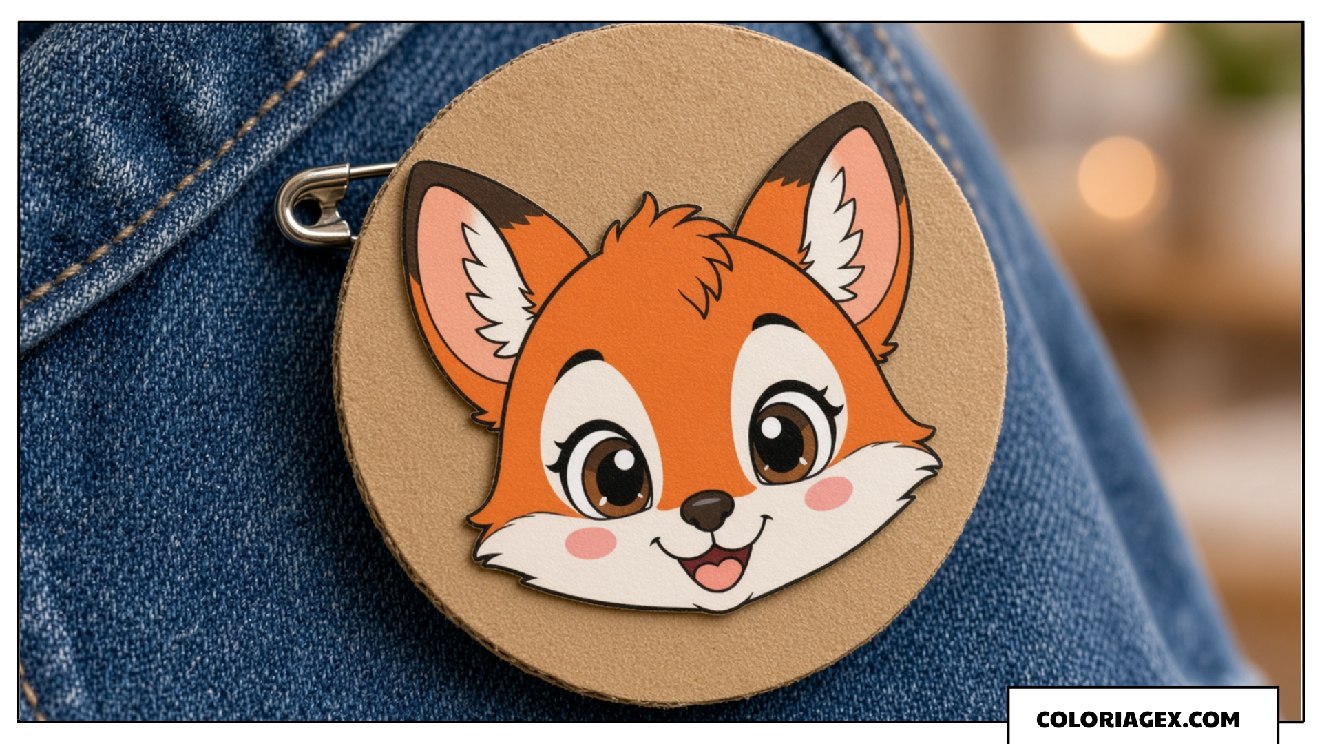 Badge renard à épingler sur une veste