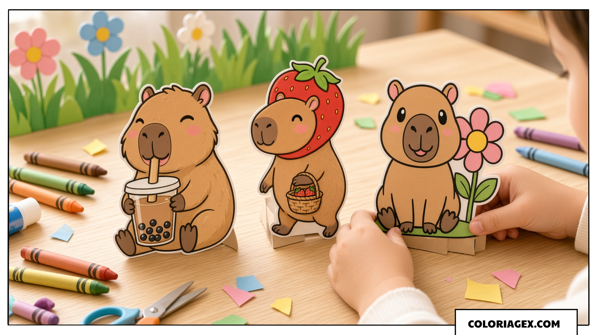 Bricolage Capybara en Papier Debout