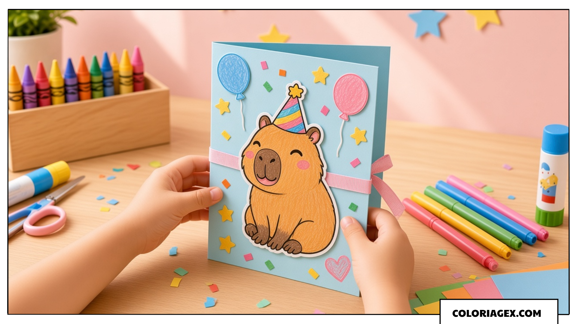 Carte d'Anniversaire Capybara Faite Maison