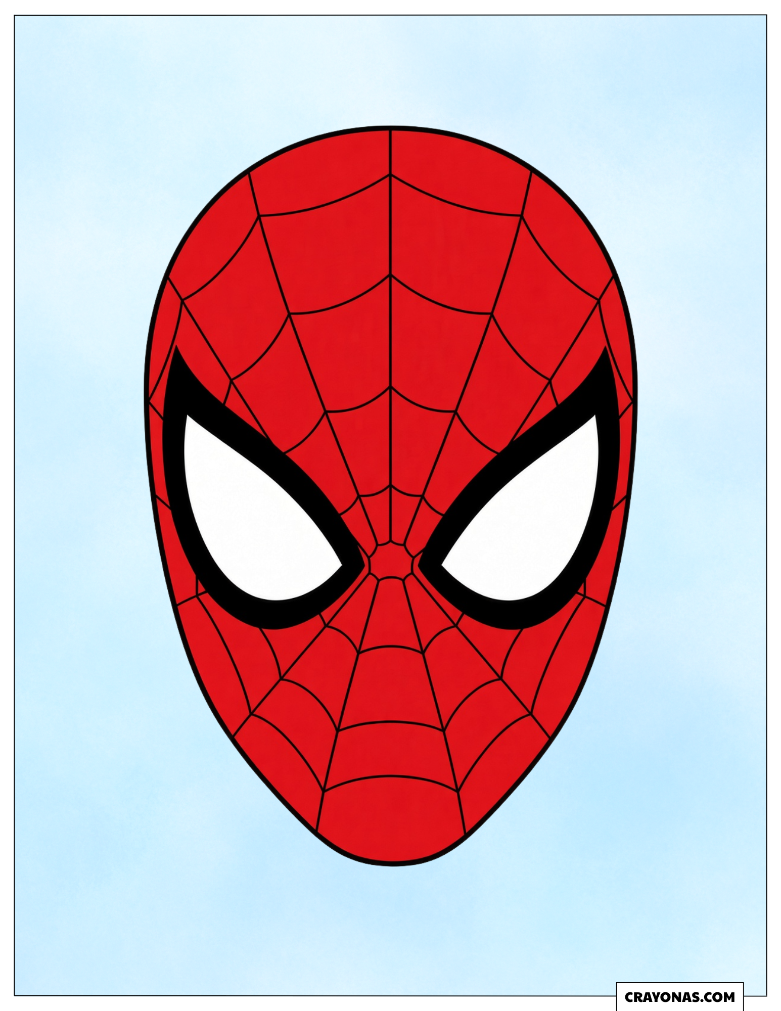 Coloriage Masque de Spiderman par Numéro