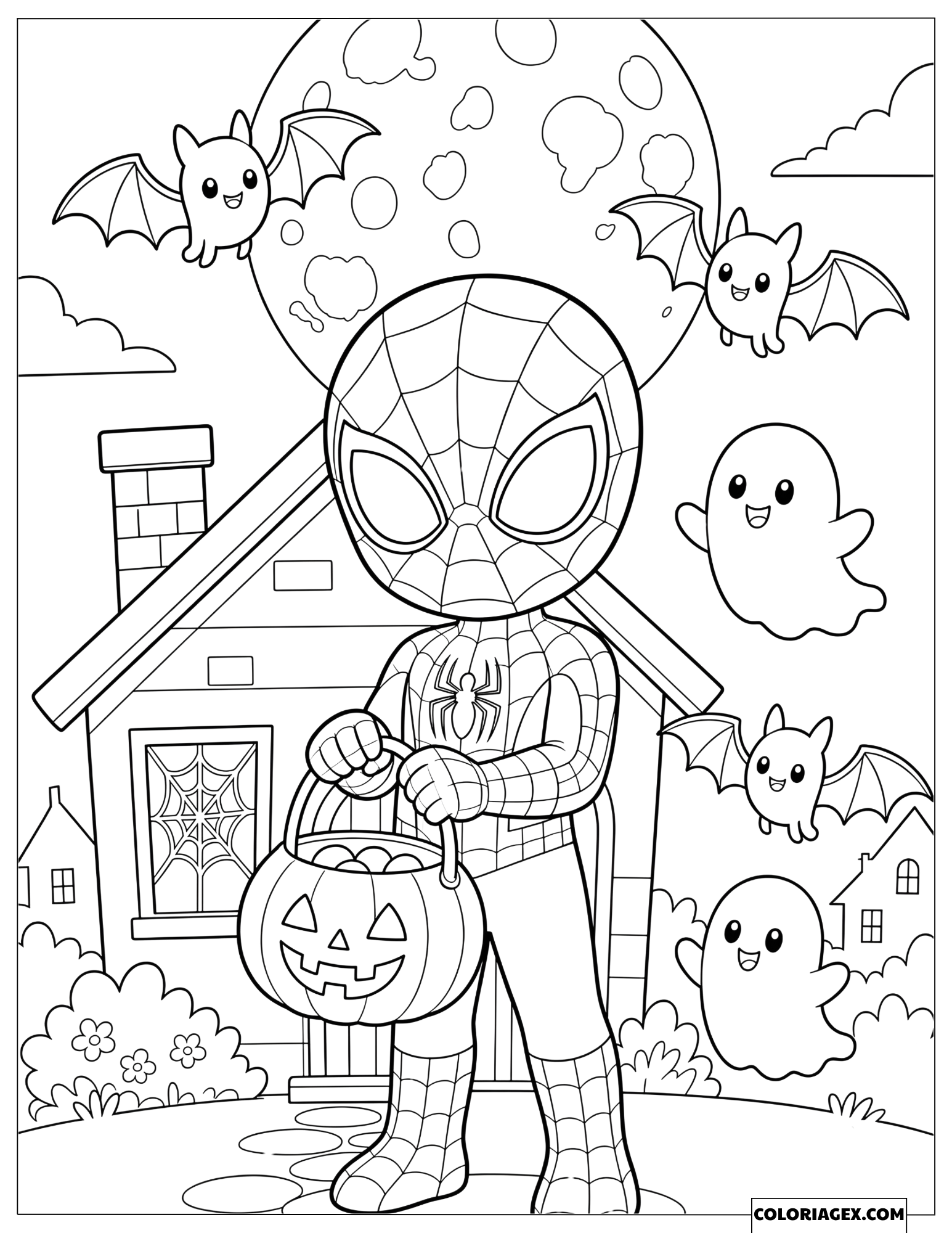 Coloriage Spiderman Halloween