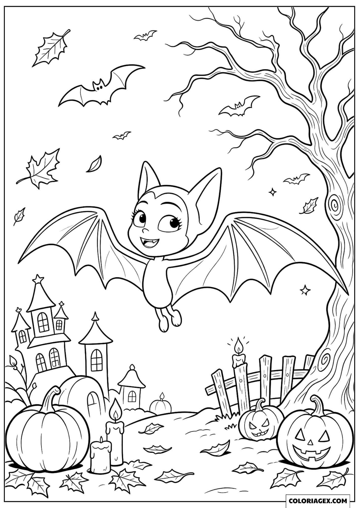 Coloriage Vampirina Transformée en Chauve-Souris Volante