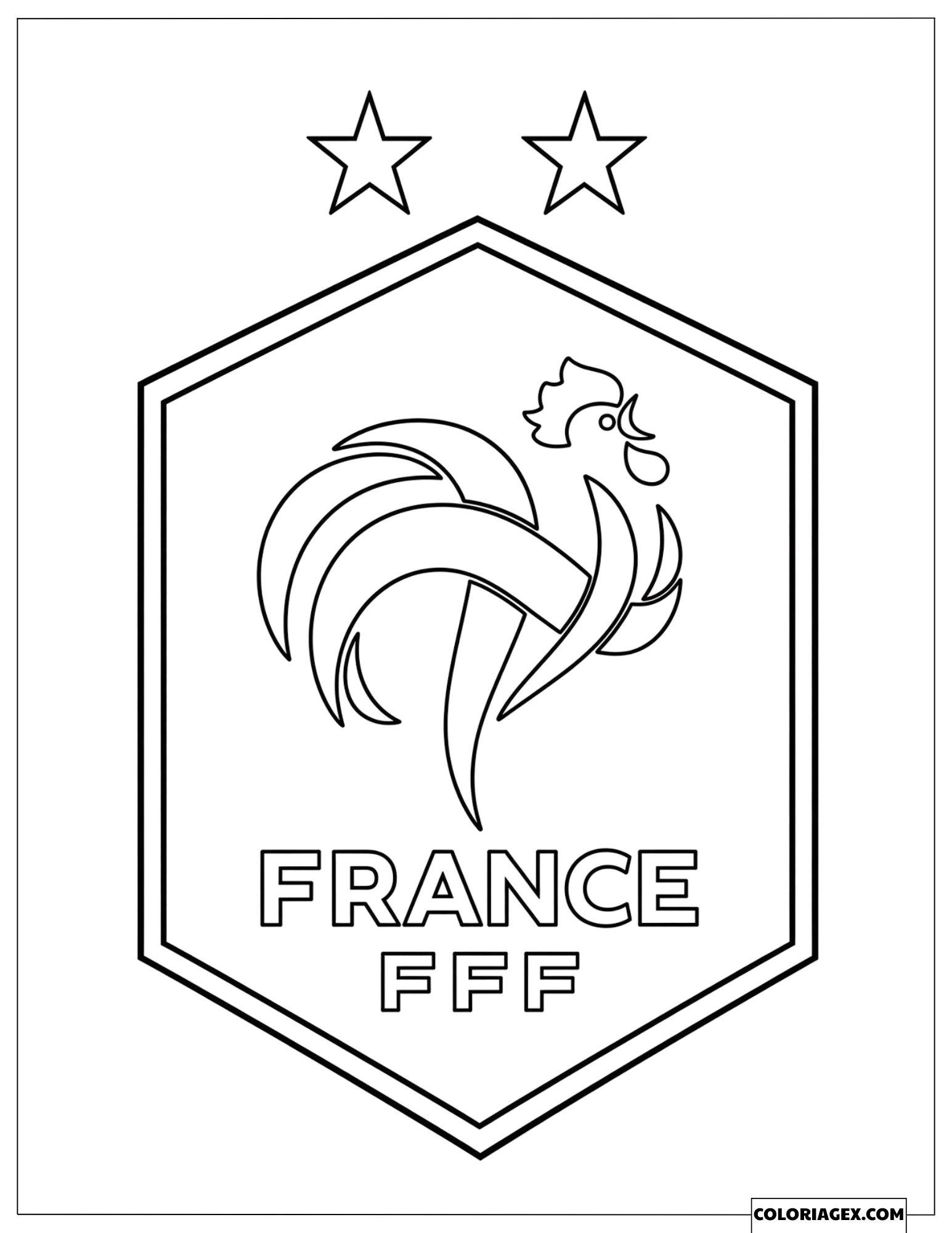 Coloriage du logo de l'équipe nationale de football de France FFF