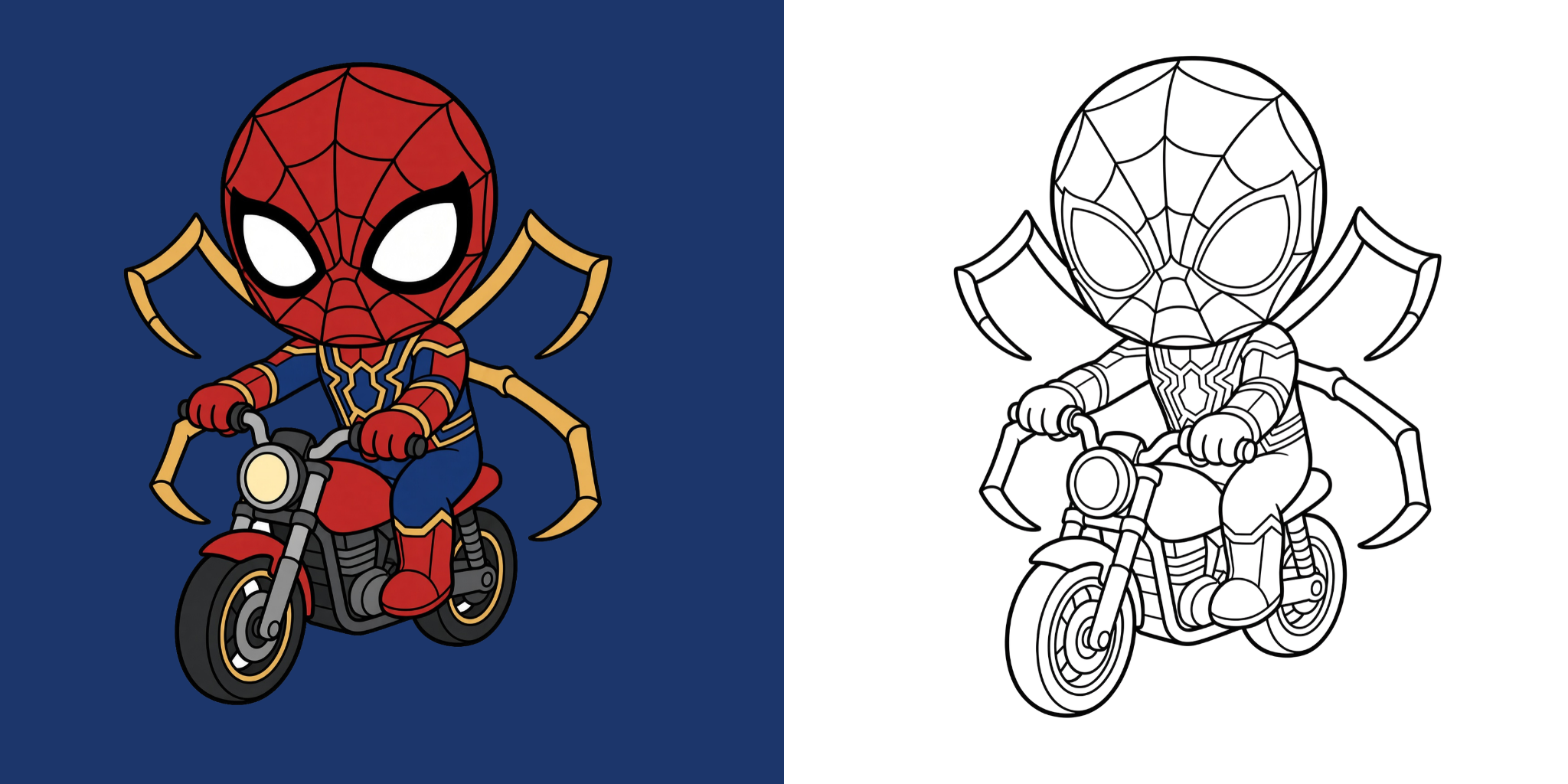 Coloriages Spiderman Moto feature