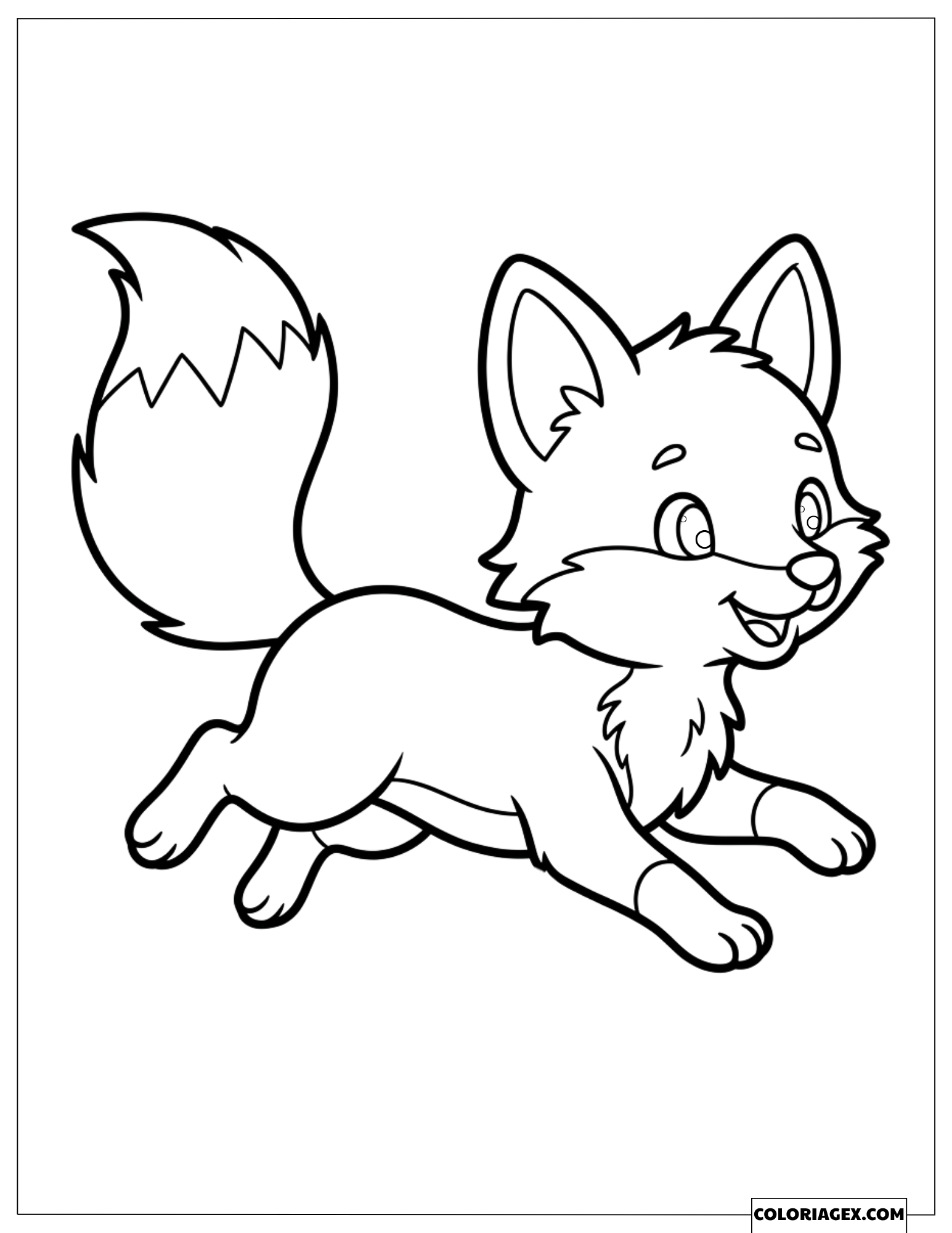Dessin Petit Renard Joyeux Courant avec Énergie